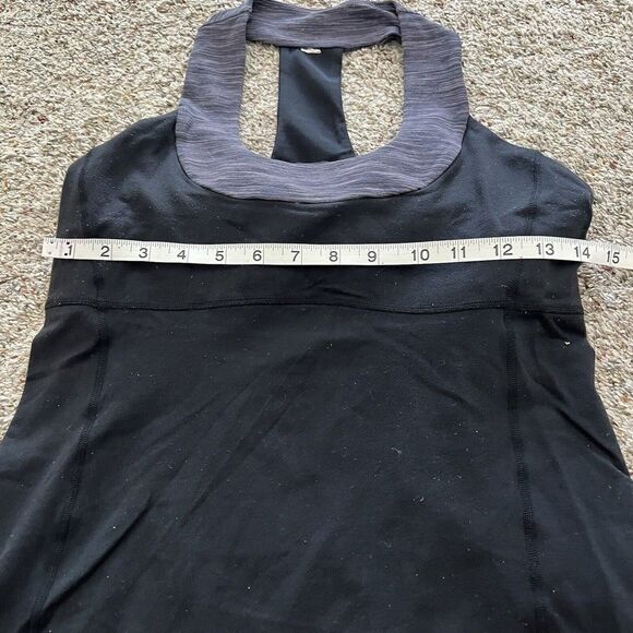 LULULEMON Scoop Me Up Tank Sport Top Size 8 Black Gray Workout - Picture 3 of 7